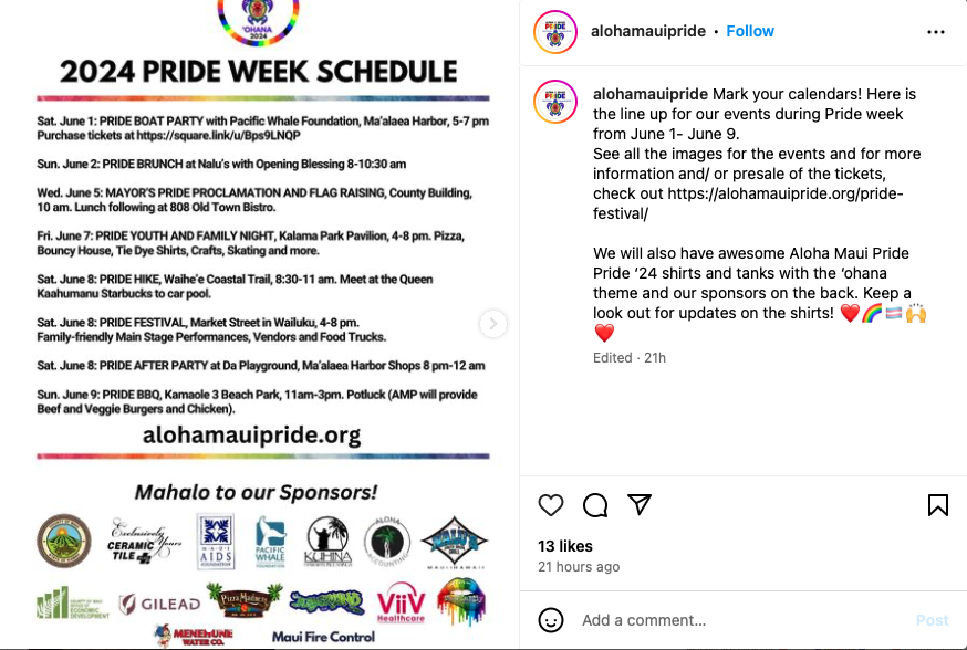 Maui Gay Pride Schedule 2024