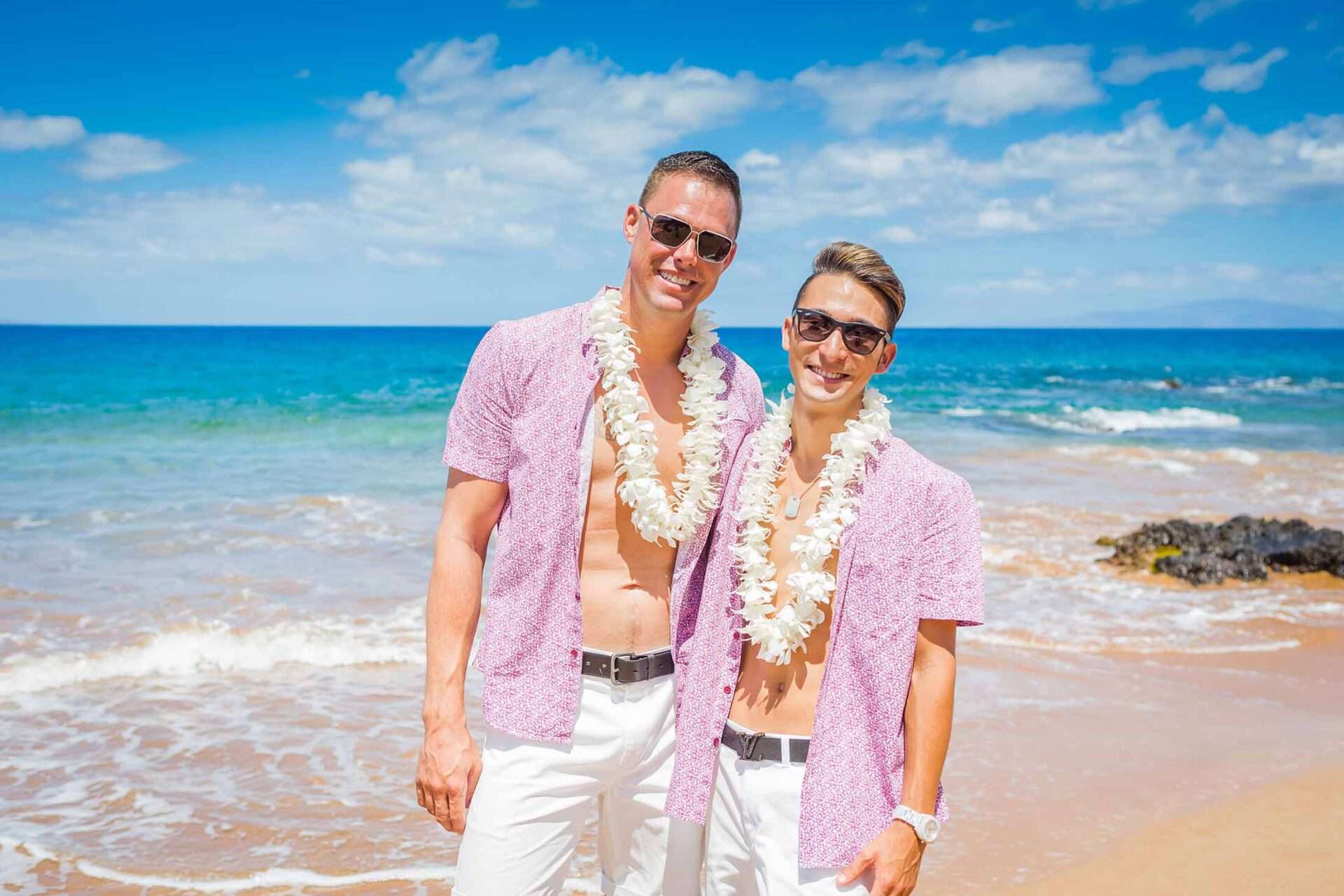 A gay wedding ceremony on the beach