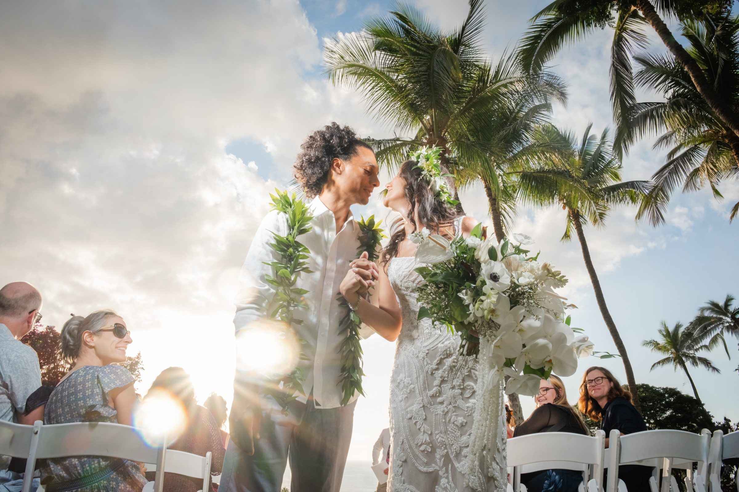 Romantic Maui elopement ceremony for two
